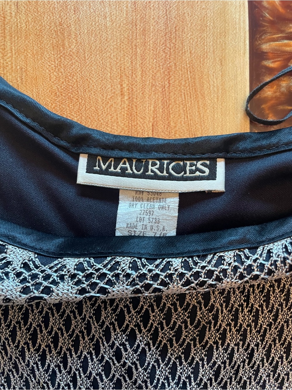 Vintage 1990’s Maurice’s black and cream crochet overlay mid dress - Picture 8 of 10